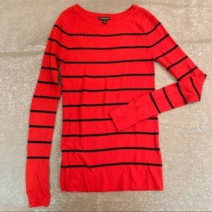 Express Red and Black Striped Top